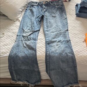 Women's Distressed Wide Leg Jeans